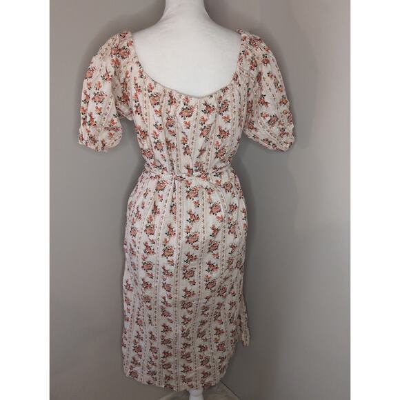 a Loves a cottagecore floral scoop neck balloon sleeve belted dress XS - Picture 4 of 9